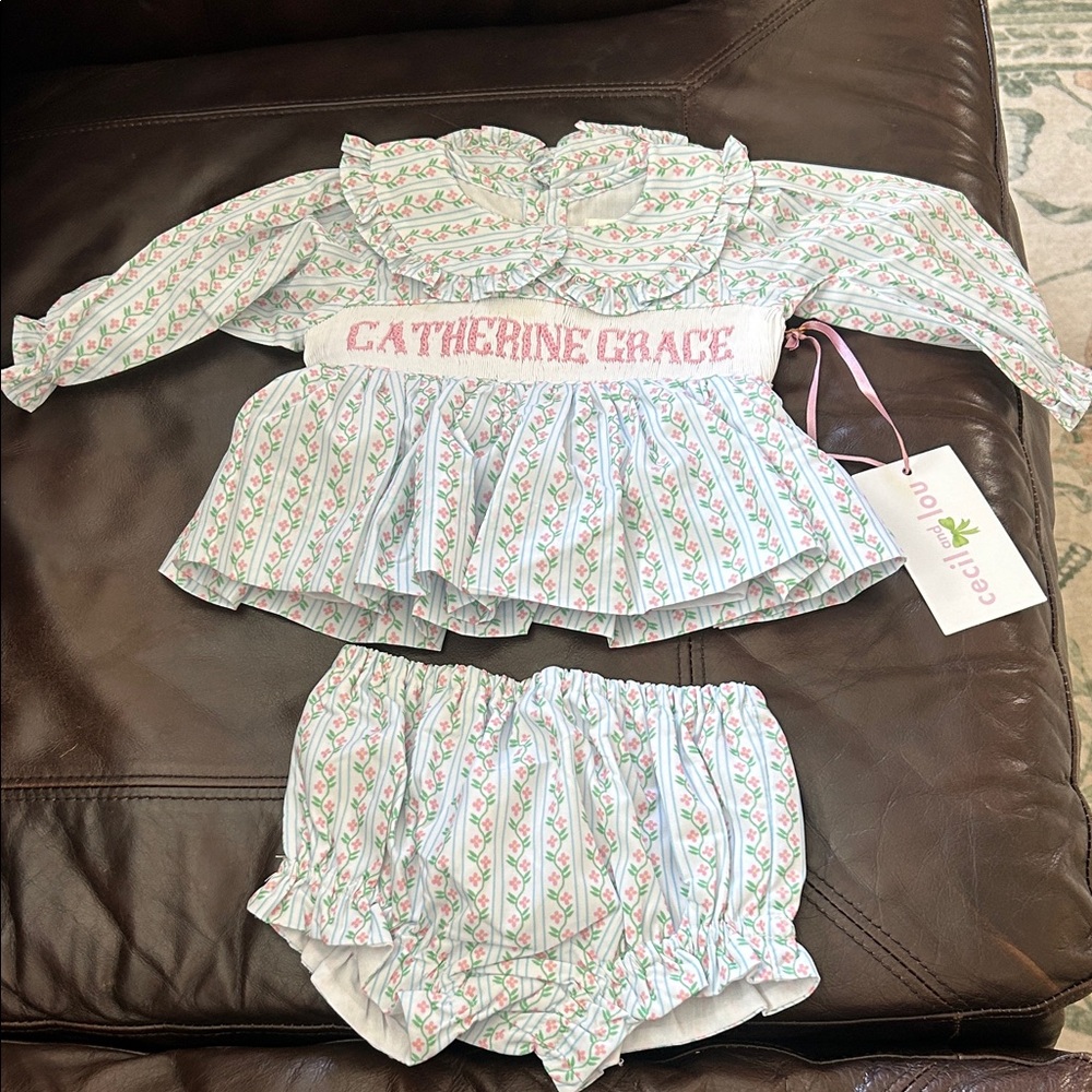 Catherine Grace Baby Outfit with Floral Pattern